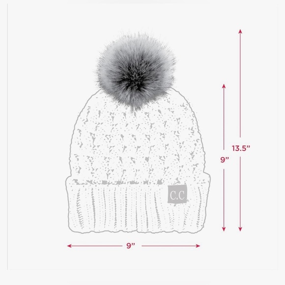 C.C Rust Bobble Beanie With Pom Pom - Picture 4 of 4